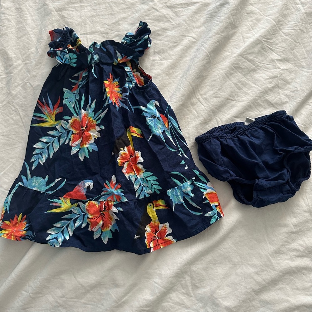The Children’s Place tropical dress with bloomers 9-12M